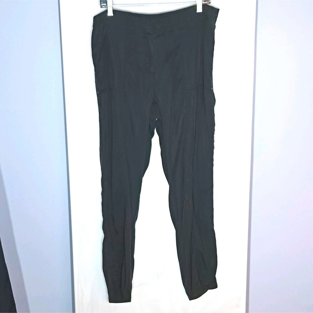 Elliott Lauren Pants Womens Sz 12 Black 100% Tencel Tapered Leg Trouser Pockets